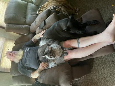 Taking a nap with dad and bubby(Gunny)